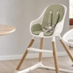 Baby-led weaning finger foods in a high chair