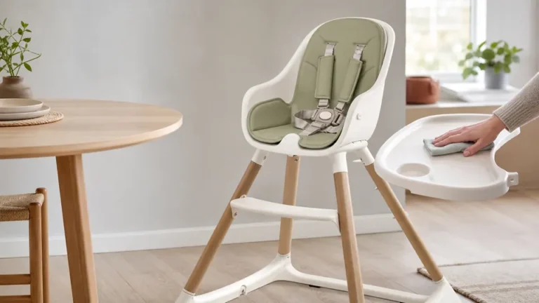 Baby-led weaning finger foods in a high chair